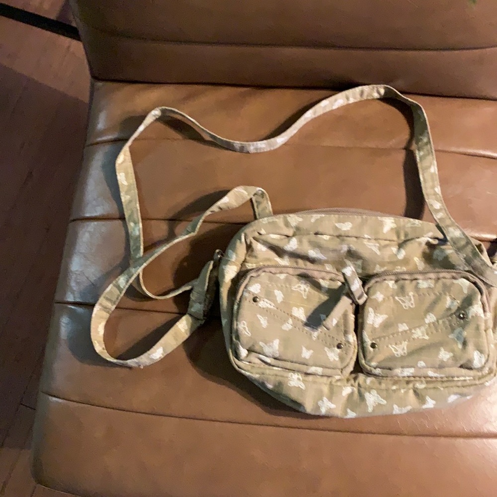 Mossimo Supply Co Beige Cloth Butterfly Crossbody bag